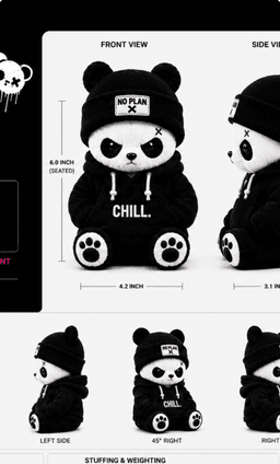 No Plan Panda — closeup